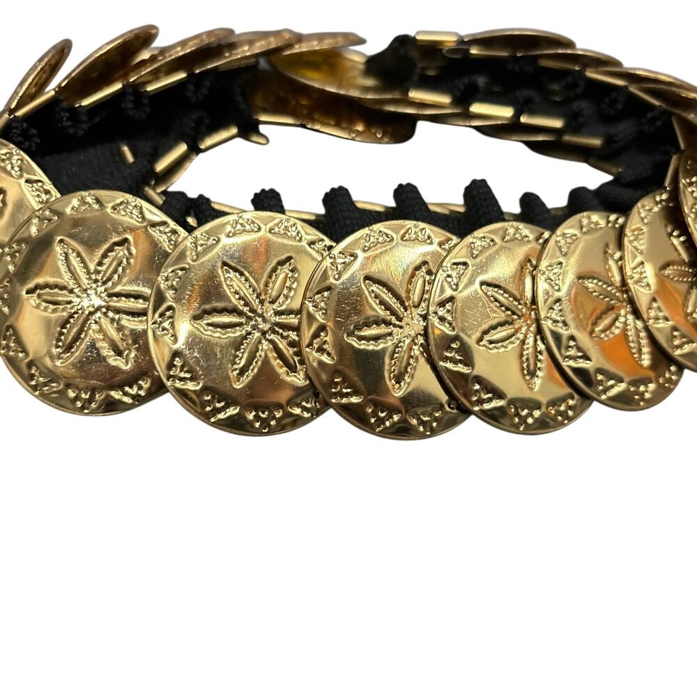 Vintage Sand Dollar Gold Colored Metal Disc Belt